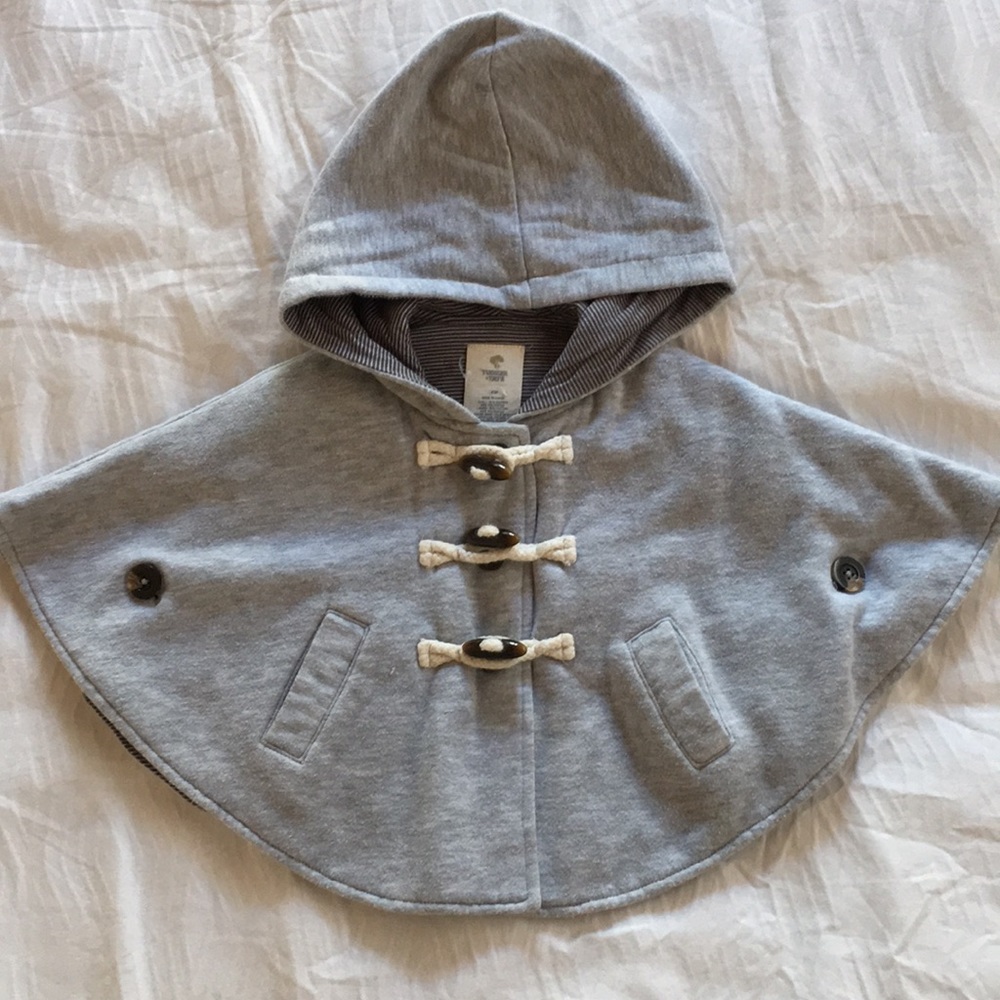 Tucker and Tate Grey Toggle Hooded Poncho - 18M